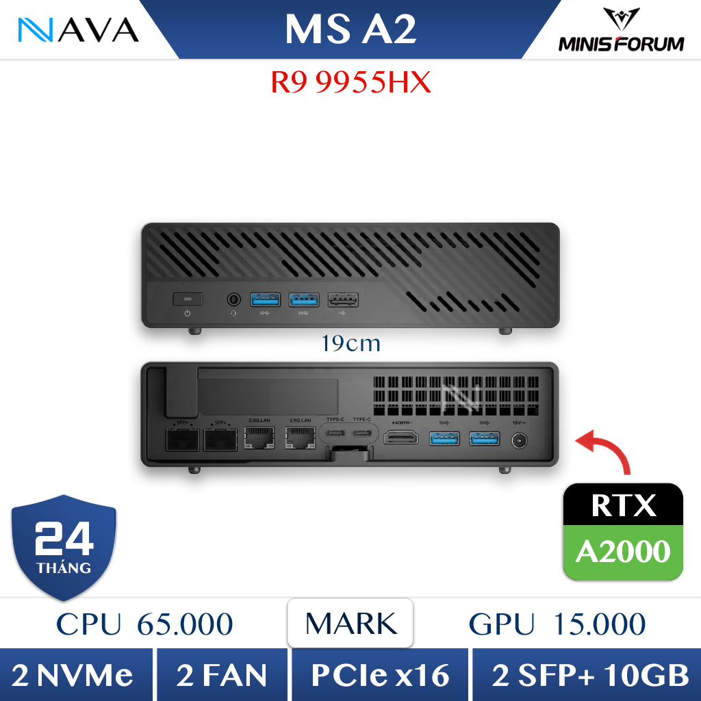 Minisforum MS - A2 Ryzen 9 7945HX/9955HX Zen 5 16C/32T 5.4Ghz