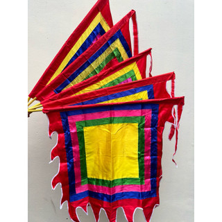 FEEESHIP cờ thần vuông ngũ sắc 40cm- 1m- 1m2, cờ lễ hội đầy đủ kích thước, vải phi loại 1