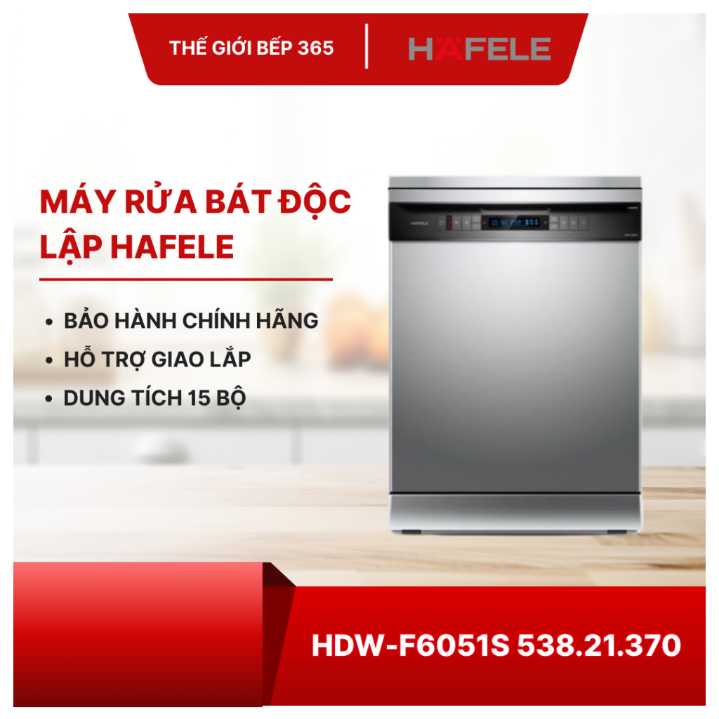 Máy Rửa Chén Độc Lập Hafele HDW-F6051S 538.21.370 - Công Nghệ Hiện Đại, Bảo Hành Chính Hãng