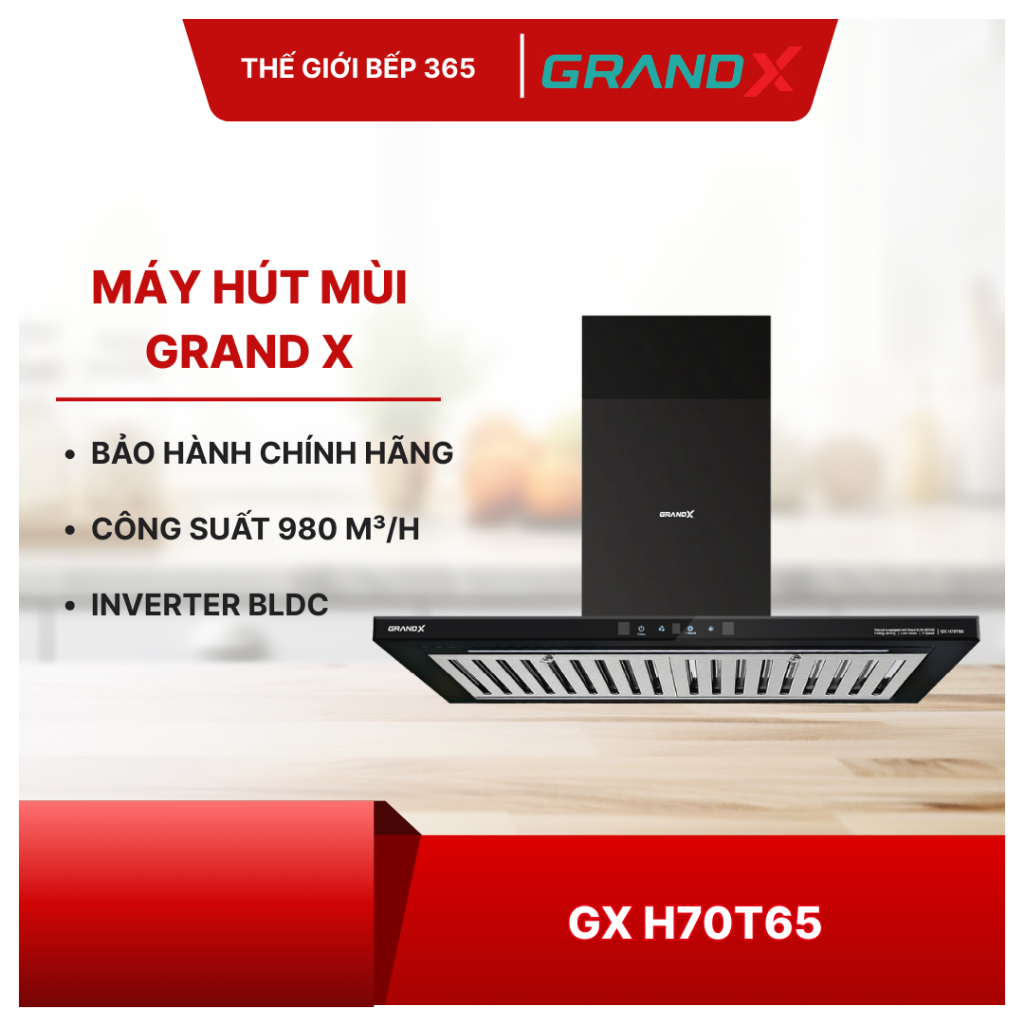 Máy Hút Mùi GrandX GX H70T65 – Công Suất Mạnh, Lọc Khói Nhanh, Êm Ái