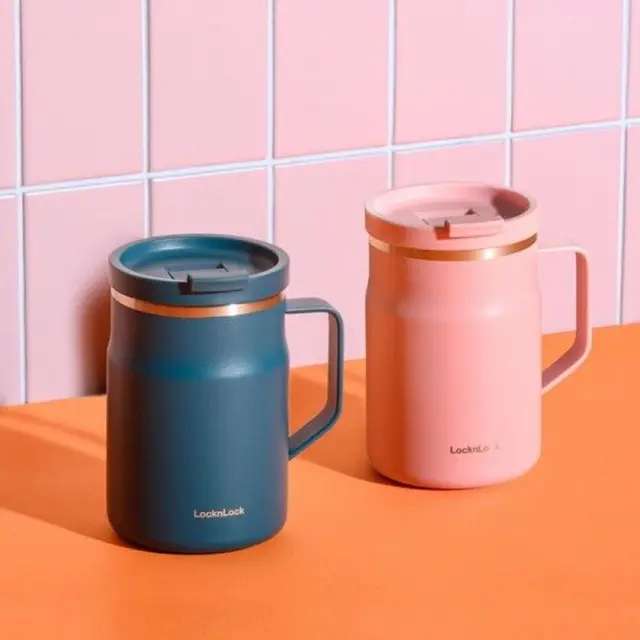[LOCK&LOCK] Ca Giữ Nhiệt Metro Mug Có Tay Cầm, Nắp Vặn HC4263 475ml (16 oz) - Hàng Chính Hãng