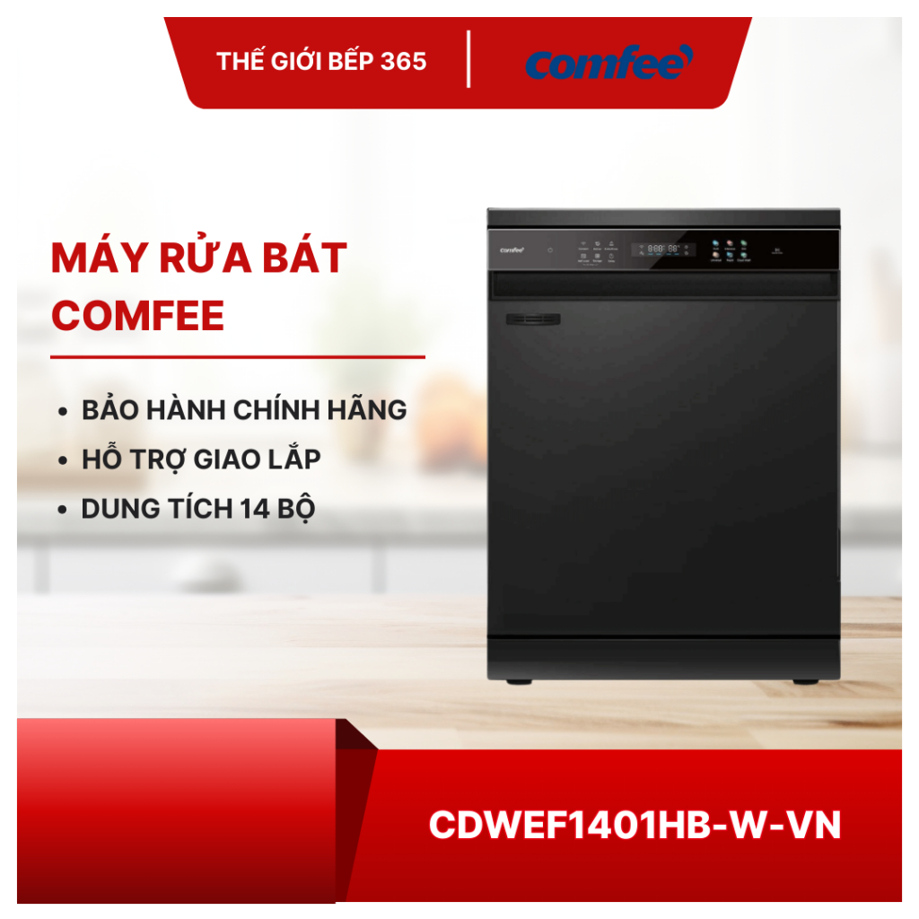 Máy rửa chén Comfee CDWEF1401HB-W-VN – Tiết kiệm nước, kháng khuẩn