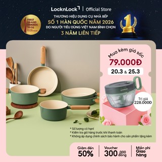Nồi chống dính LocknLock Suit Sage IH phủ sứ ceramic dùng được bếp từ, bếp gas, bếp hồng ngoại và bếp điện