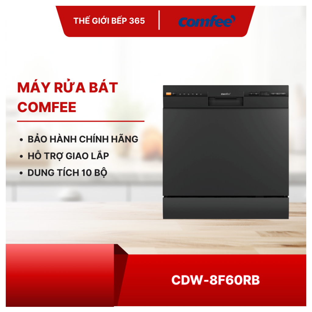 Máy rửa chén độc lập Comfee CDW-8F60RB – 10 Bộ Chén Đĩa, 7 Chương Trình Rửa