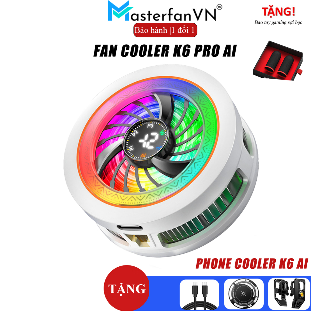 Quạt tản nhiệt điện thoại sò lạnh K6 Ai làm lạnh nhanh không tụt fps khi chơi game pubg | BigBuy360 - bigbuy360.vn
