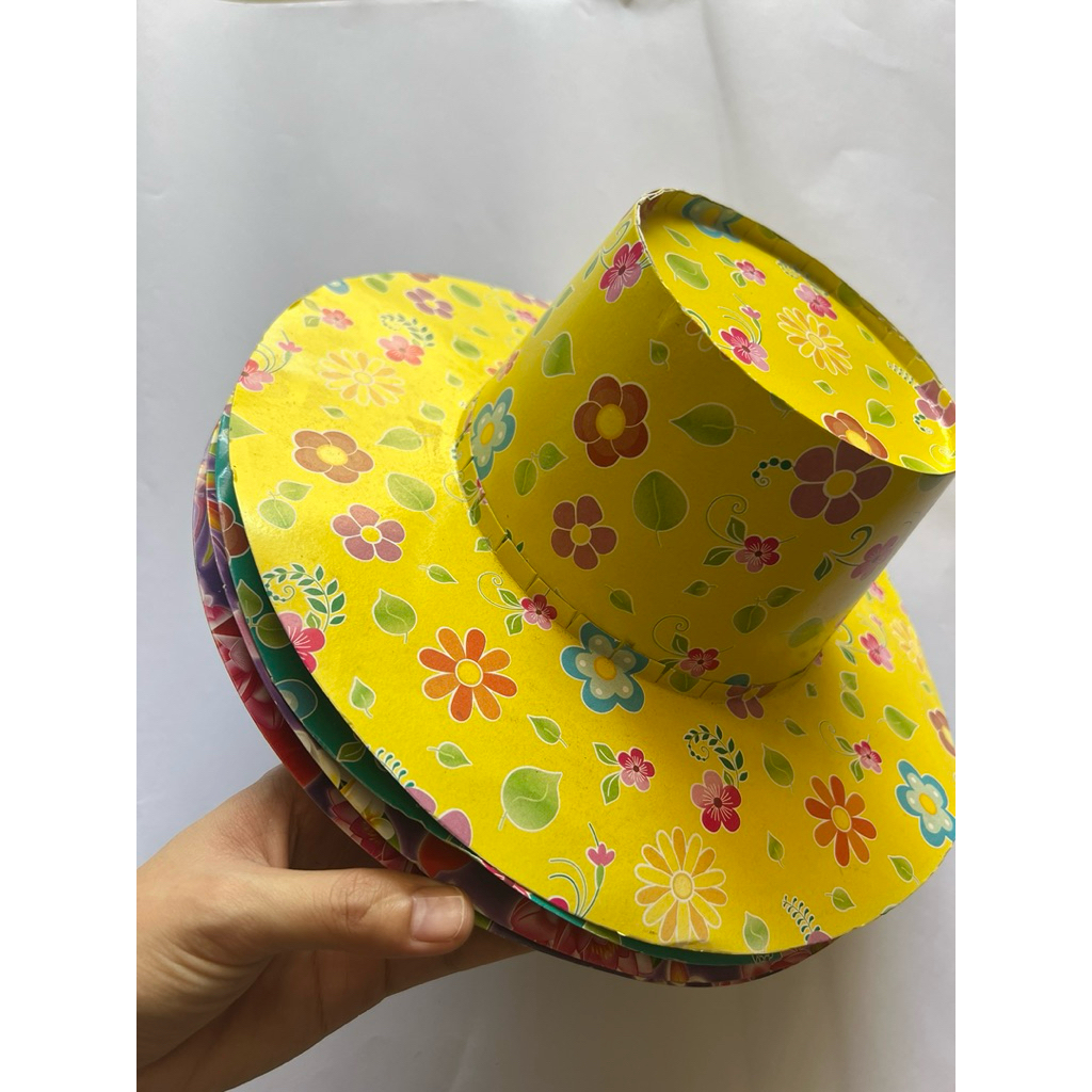 (Hàng sẵn) Nón giấy, mũ nón vàng mã, mũ bông, nón bà cúng Thanh Minh