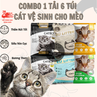 [1 TẢI 6 TÚI] Cát Vệ Sinh Cho Mèo, TFOR, Cát Đậu, Cát Nhật Đen, EU Litter, Cát BOX  - Khử Mùi, Vón Chắc, Ít Bụi