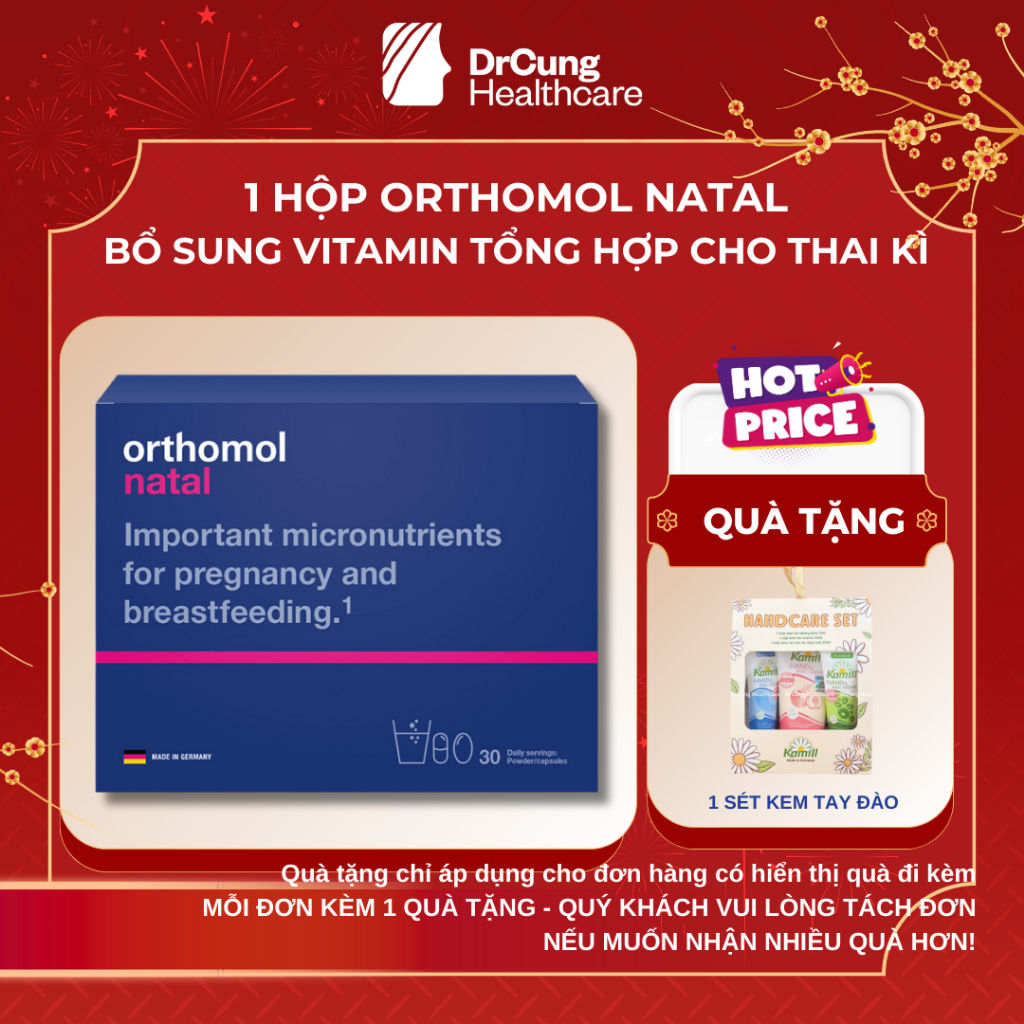 BỔ BẦU "TÀI PHIỆT" Orthomol Natal - Bổ Sung Sắt, Acid Folic, Canxi, Lợi Khuẩn, DHA, EPA, Vitamin Bầu, Sau Sinh