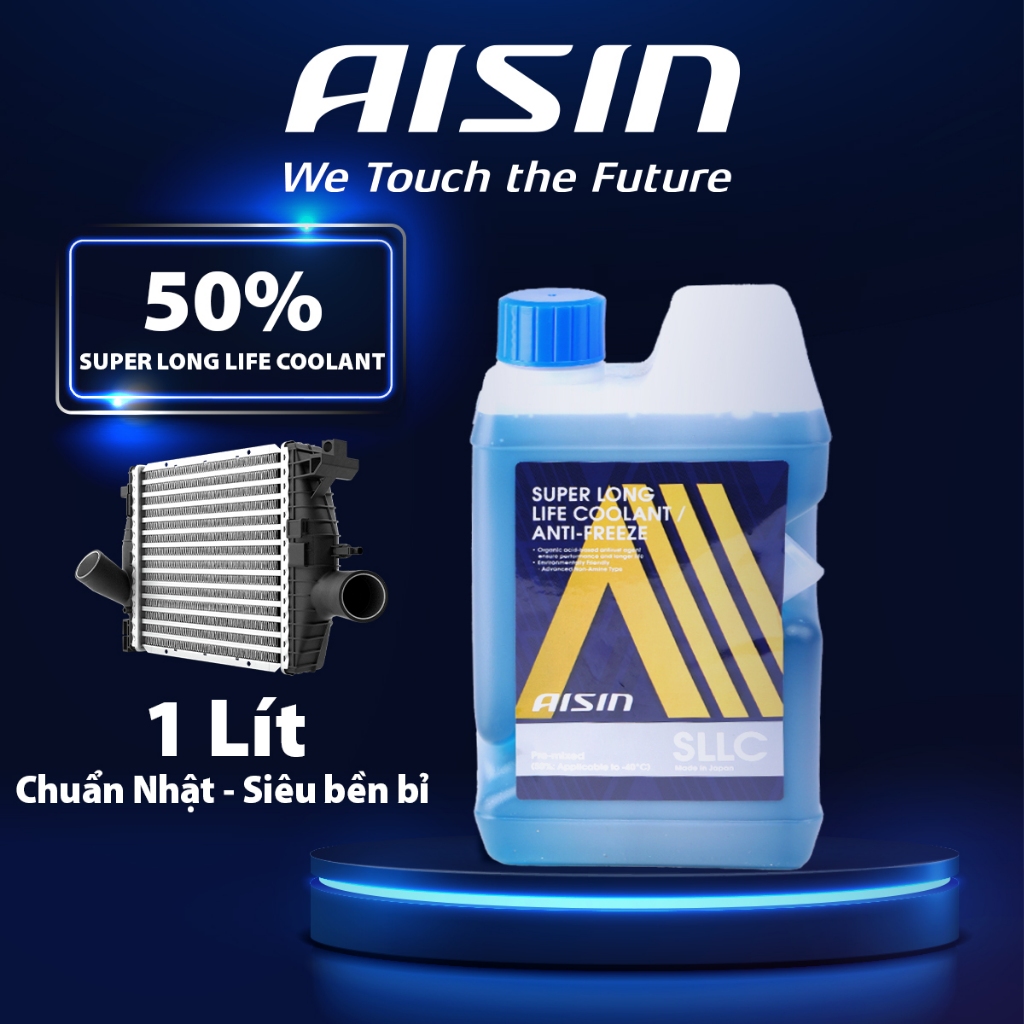 Nước Làm Mát Động Cơ Màu Xanh Dương AISIN Super Long Life Coolant 50% 1 Lít SCPM50A1LB - Nhập Khẩu C