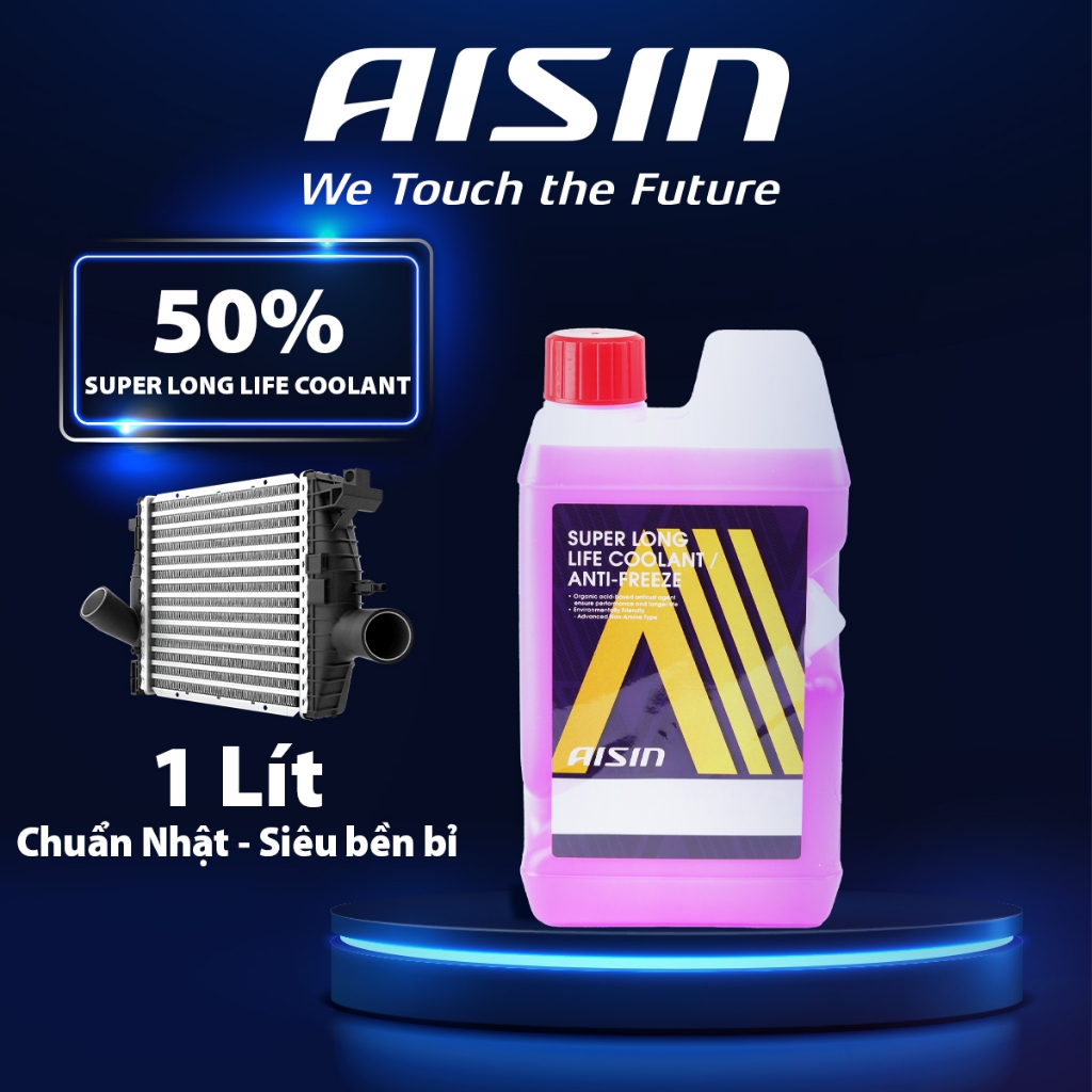 Nước Làm Mát Động Cơ Màu Hồng AISIN Super Long Life Coolant 50% 1 Lít SCPM50A1LPK - Nhập Khẩu Chính 