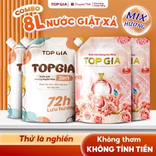 [COMBO MIX] Nước Giặt Xả TopGia Hương Huyền Diệu Hoa Nắng Dịu Nhẹ, An Toàn Lưu Hương 72H, Túi 2L