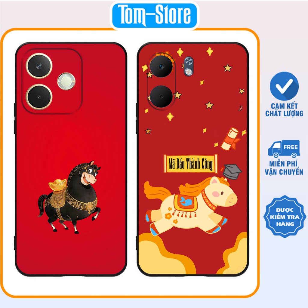 Ốp lưng Oppo A5/Oppo A5x/Oppo A5 Pro/Oppo A5i/Oppo A5i Pro in hình ngựa lucky horse năm 2026 may mắn