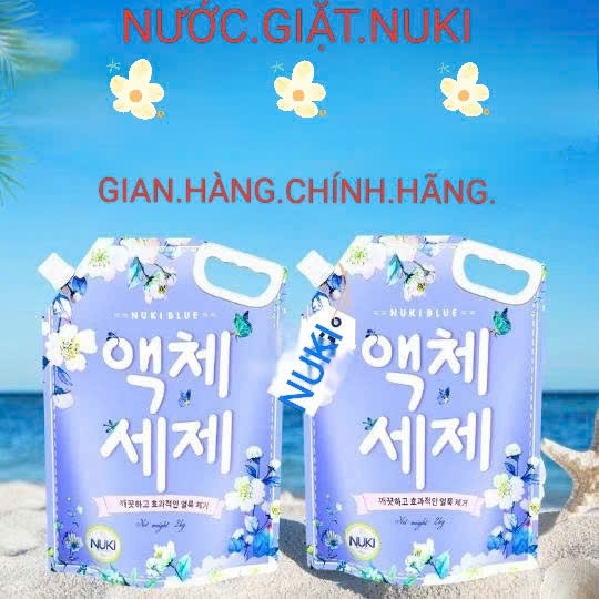 COMBO 2 TÚI 4KG.Nước Giặt Xả Nuki Blue – Công Nghệ Hàn Quốc, Hương Thảo Mộc, Thơm Lâu, An Toàn da tay...