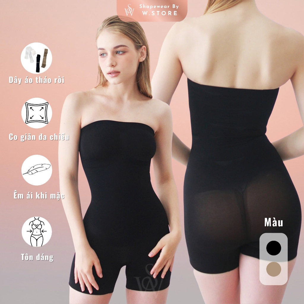 Ellie Shapewear Jumpsuit W.STORE - Đồ Lót Bodysuit Định Hình Liền Quần - Gom Gọn Shape, Fit Body, Mặ
