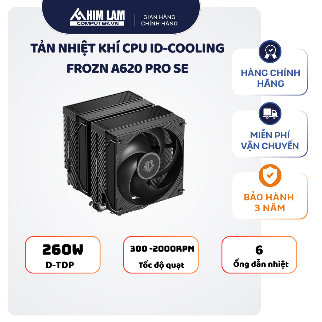 TẢN NHIỆT KHÍ CPU ID-COOLING FROZN A620 PRO SE ĐEN / TRẮNG Hàng Chính Hãng Full VAT