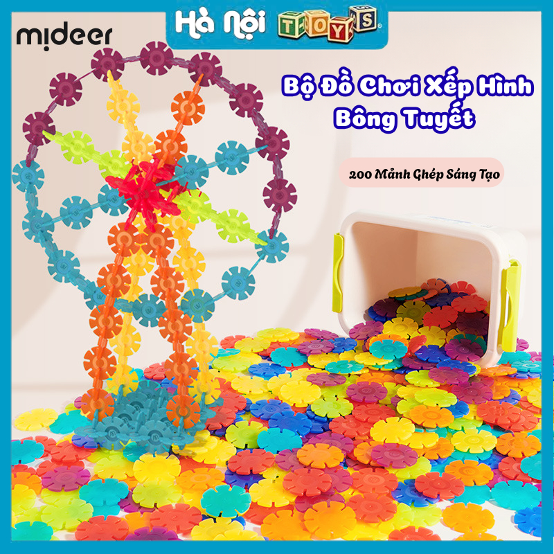 Đồ Chơi Xếp Hình Bông Tuyết 200pcs Cho Bé – Bộ Lắp Ghép Sáng Tạo Mideer, Đồ Chơi Giáo Dục Phát Triển