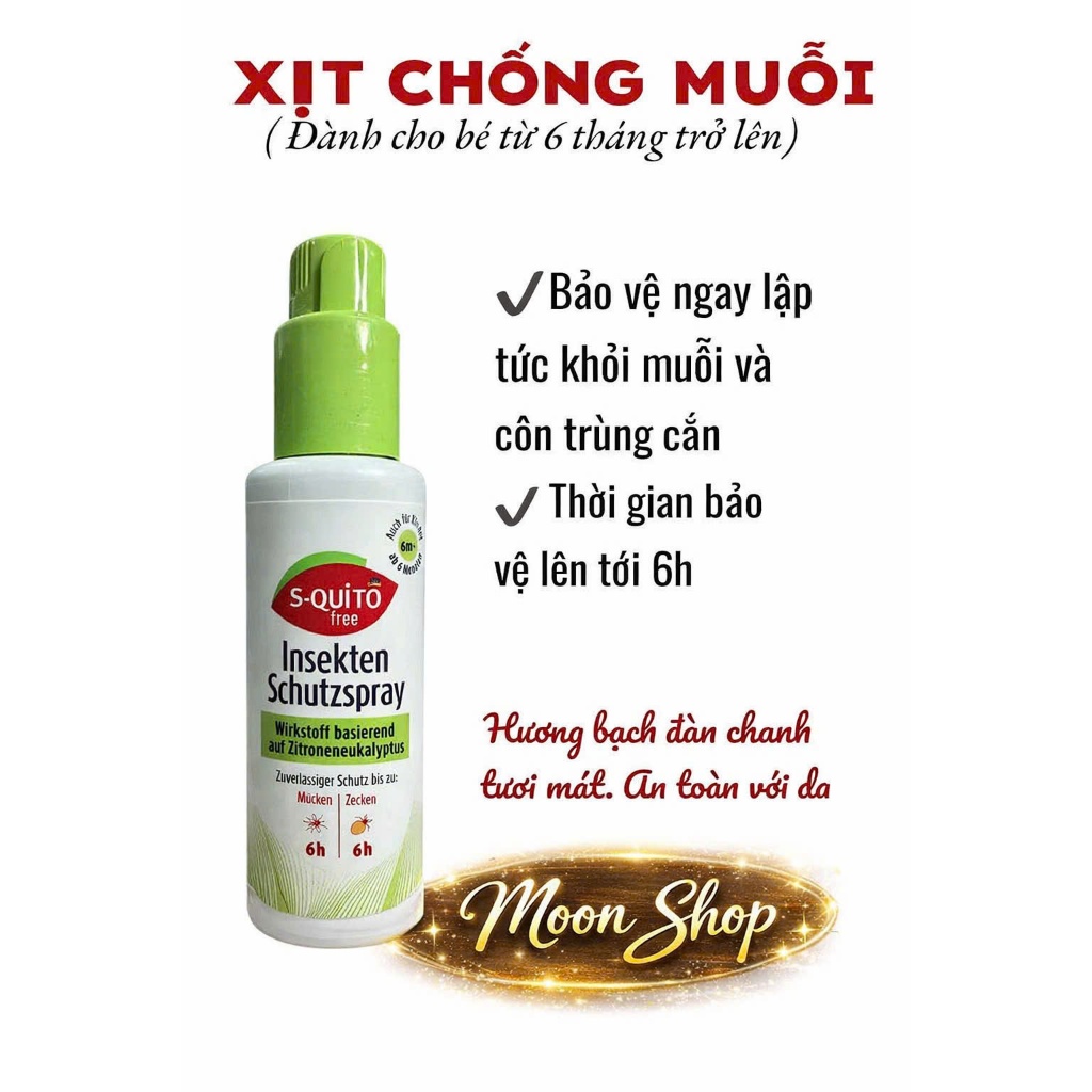 💥XỊT MUỖI S-QUITO FREE CỦA ĐỨC🇩🇪⚡️