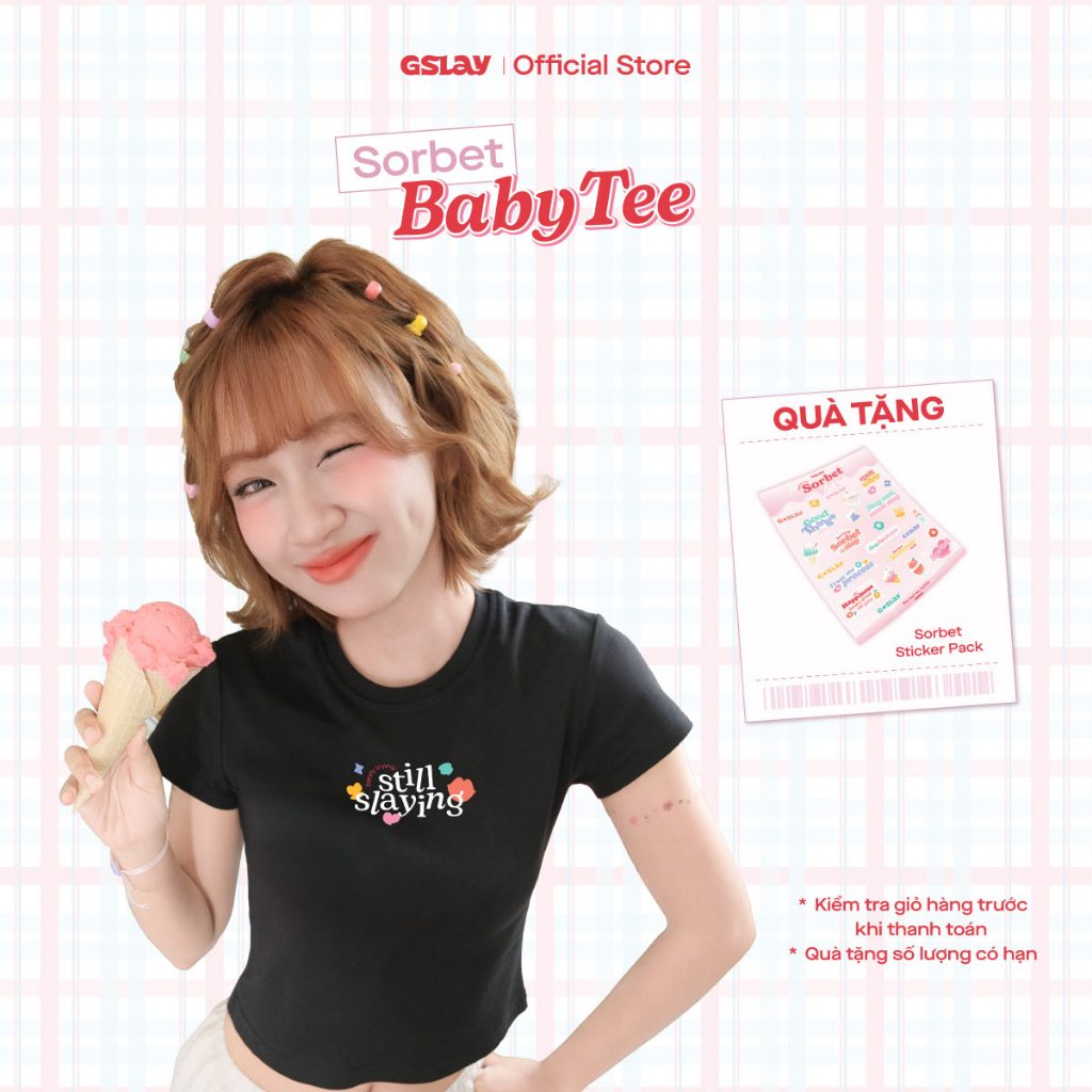 Áo thun ôm body GSLAY SORBET Baby Tee chất thun co giãn thoáng mát