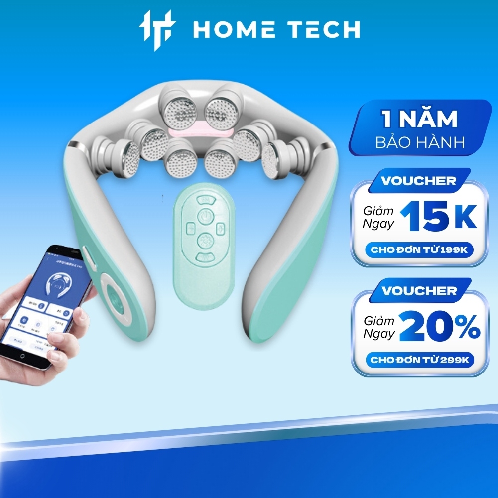 Máy massage cổ vai gáy 8D-G79 cao cấp, Mát xa cổ 8 đầu xung điện kép & chườm nóng nhiệt hồng ngoại [