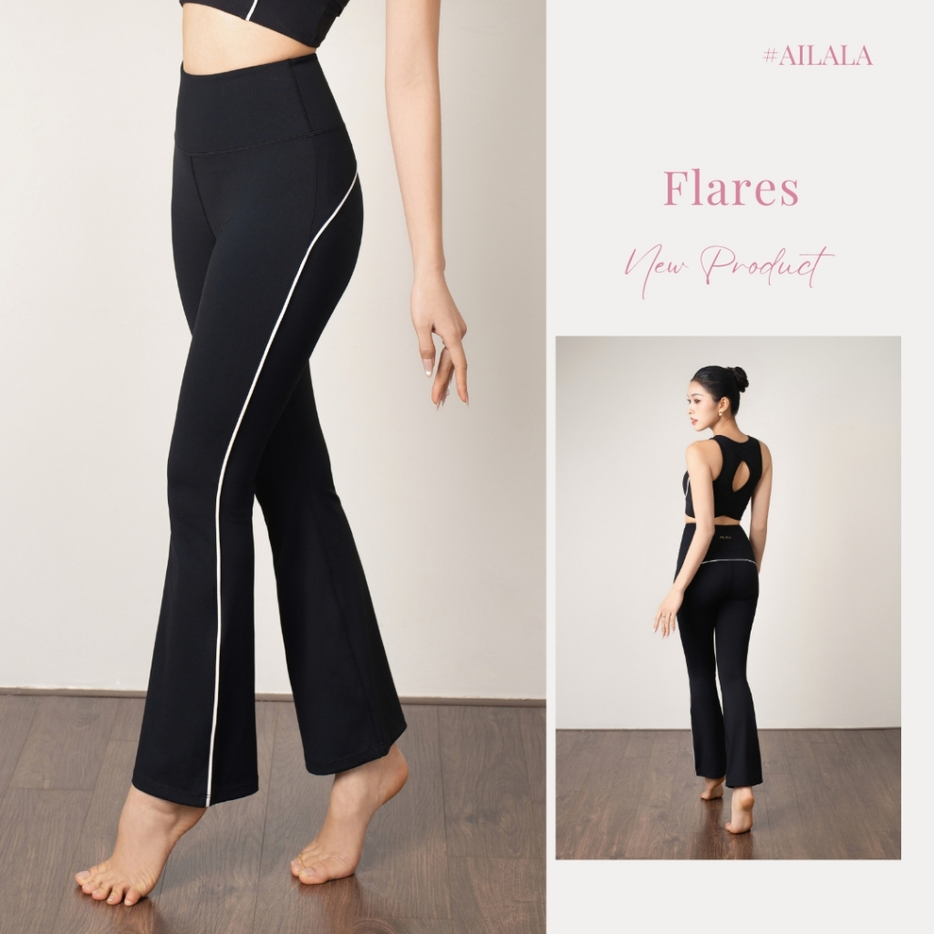 AiLALA LUX07 Quần Ống Loe Nữ Cạp Cao, Quần Tập Gym Yoga Pilates Cao Cấp Co Giãn 4 Chiều, Size S–XL