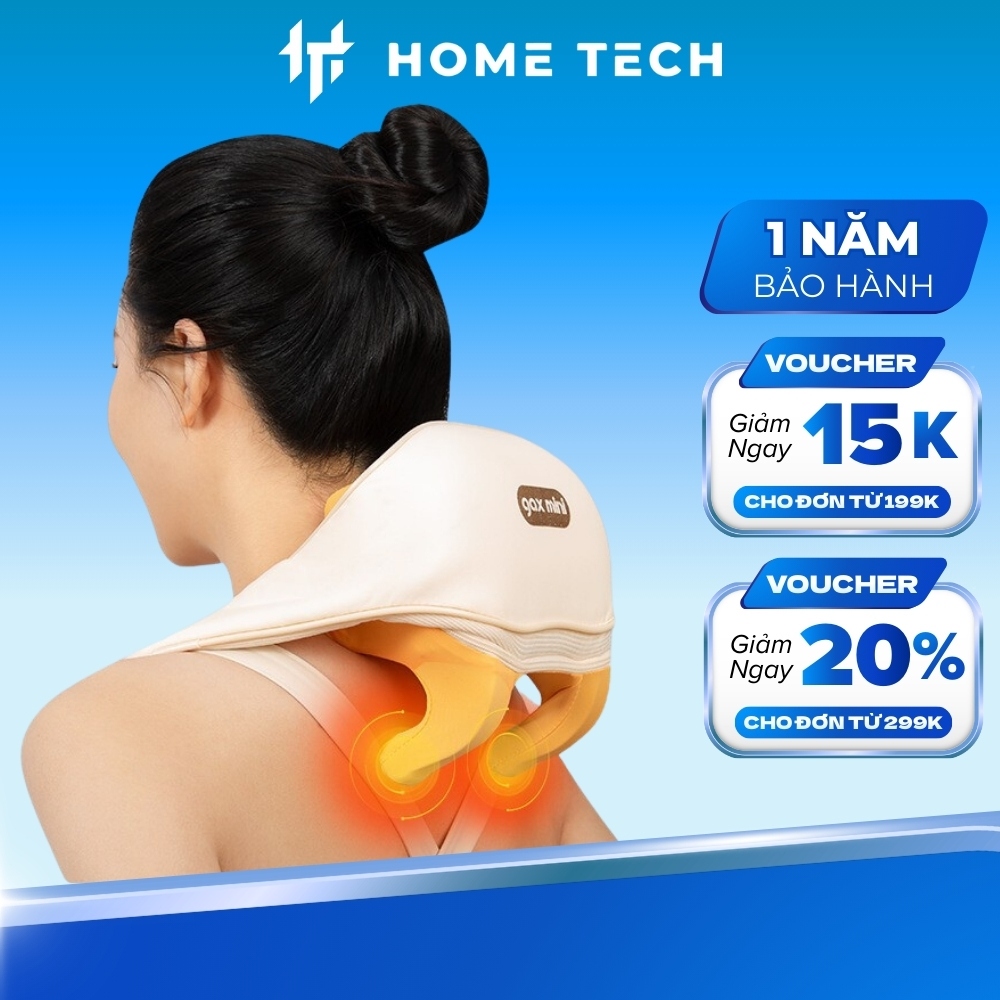 Máy massage cổ vai gáy lưng cao cấp GAX-8D, Đai massage cổ xoa bóp như bàn tay người [BH 12 tháng]