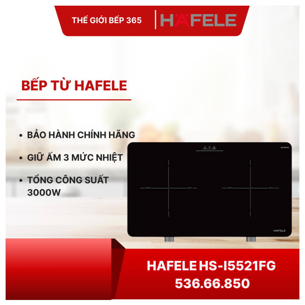 Bếp từ đôi Hafele HS-I5521FG 536.66.850 - Cảm Ứng Nhạy, Tiết Kiệm Điện Năng