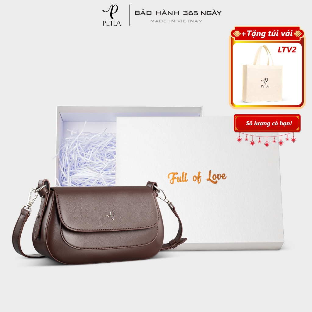 Túi xách nữ đeo vai sang trọng kèm dây đeo chéo Petla LN26
