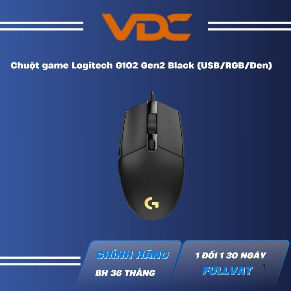 Chuột Logitech G102 LightSync White/Black
