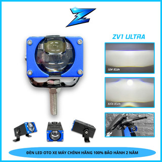 Đèn LED Trợ Sáng Bi Cầu ZV1 ULTRA ZED LIGHT - Siêu Sáng, Pha Màn Chập Kèm Pha Laser Mạnh Chiếu Xa 300m, Oto, Xe Máy