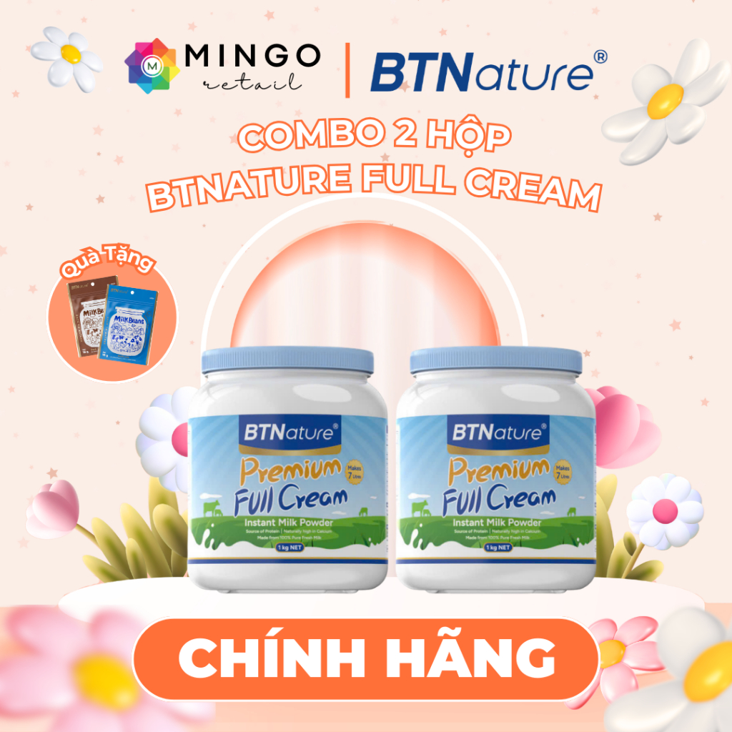 [COMBO 2 LON] Sữa BTNature Full Cream – Sữa tươi Nguyên Kem 100% – Sữa Chuẩn Úc