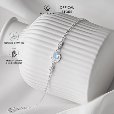 Lắc Tay Bạc 925 Blue Peach LT Sun In Moon VN Moonstone V3 LT718