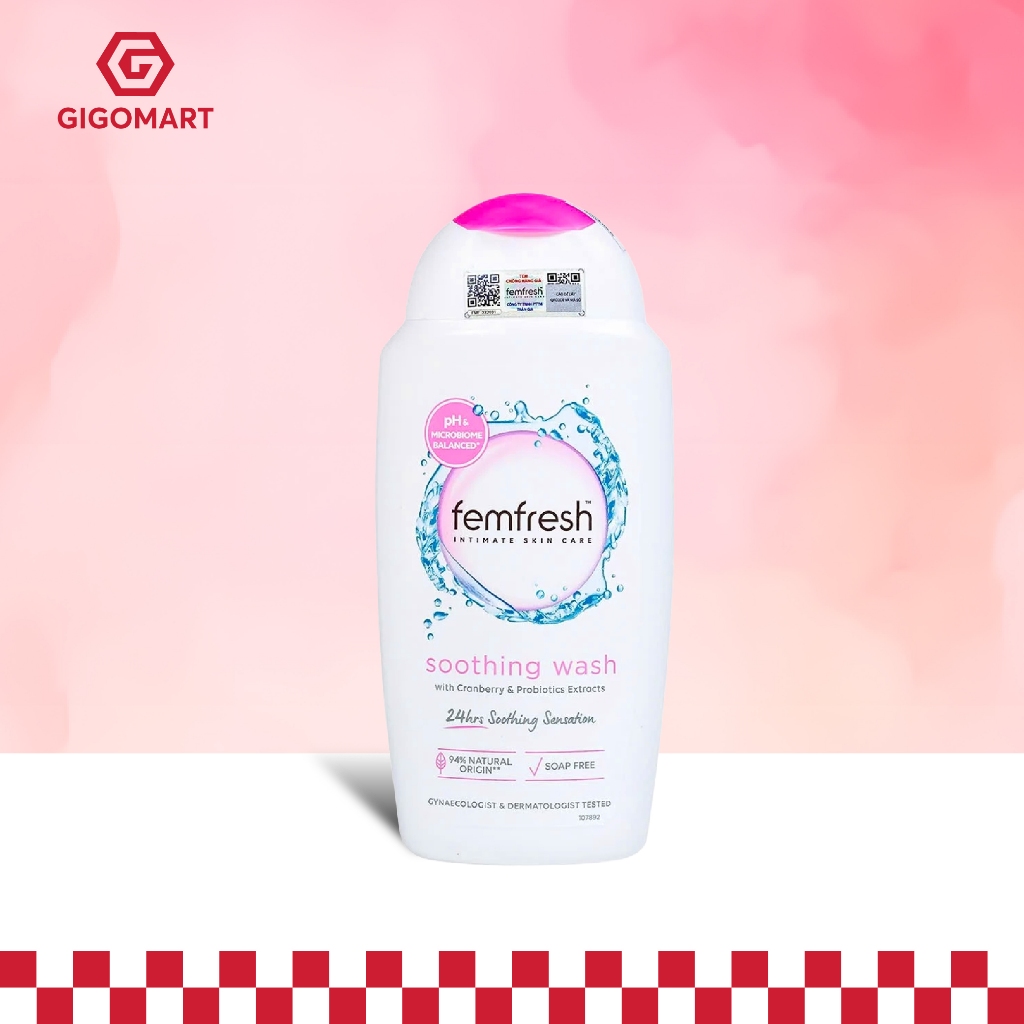 Dung dịch vệ sinh phụ nữ Femfresh Soothing Wash 250ml Màu Hồng