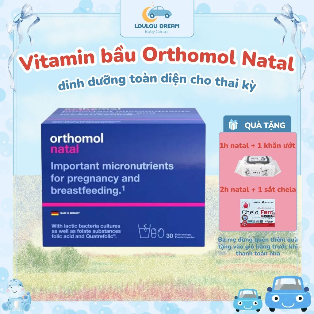 [ CÓ QUÀ ] Vitamin mẹ bầu Orthomol Natal Đức hỗ trợ bổ sung men vi sinh tăng cường sức khoẻ