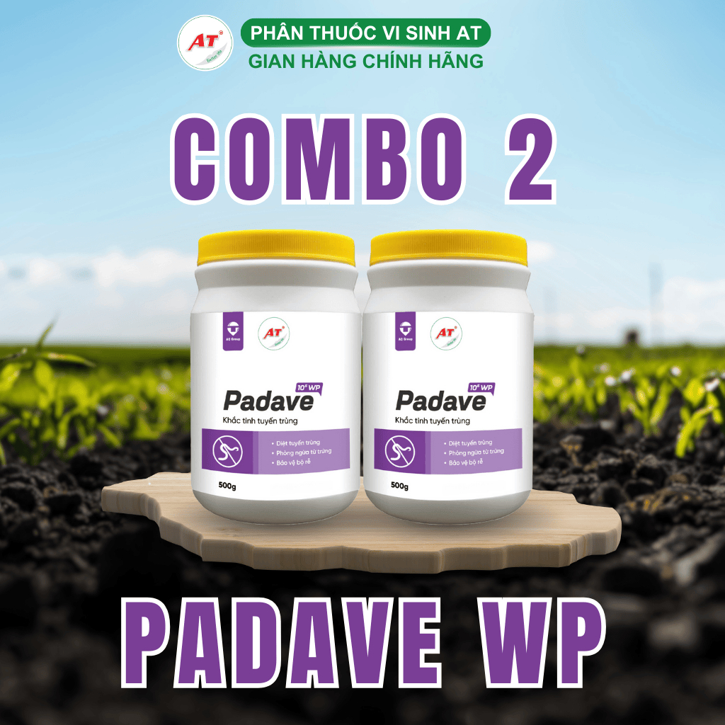 Combo 2 Tuyến Trùng Rễ Chế Phẩm Sinh Học AT PADAVE WP Chuyên Xử Lý Tuyến Trùng Từ Trứng 500g