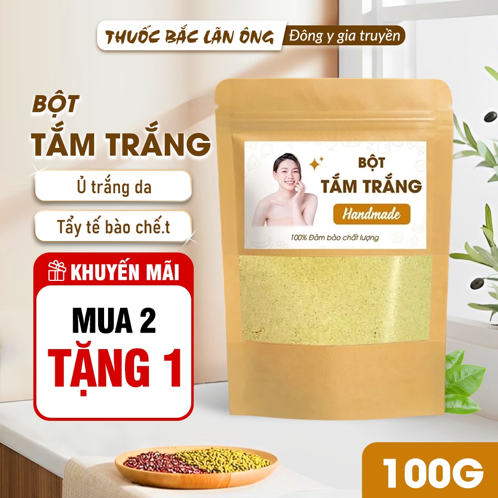 Bột tắm trắng thảo mộc 100g, bột thảo mộc 24 vị, bột ủ dưỡng trắng da sáng mịn, mờ thâm