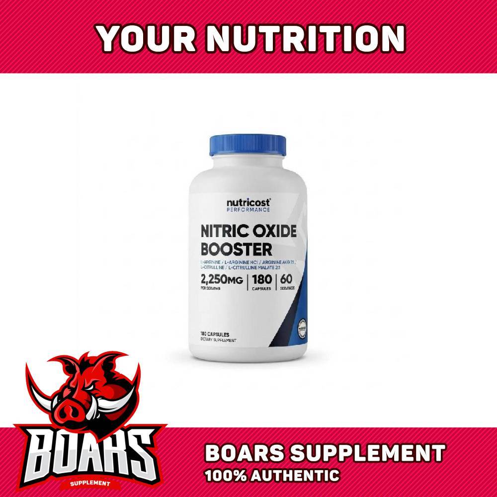 Nutricost Nitric Oxide Booster 2250mg 180 Capsules - Pre Workout