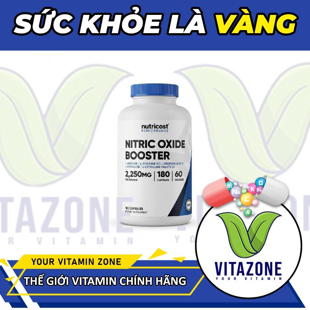 Nitric Oxide 2250mg Nutricost 180 Viên - Tăng Pump