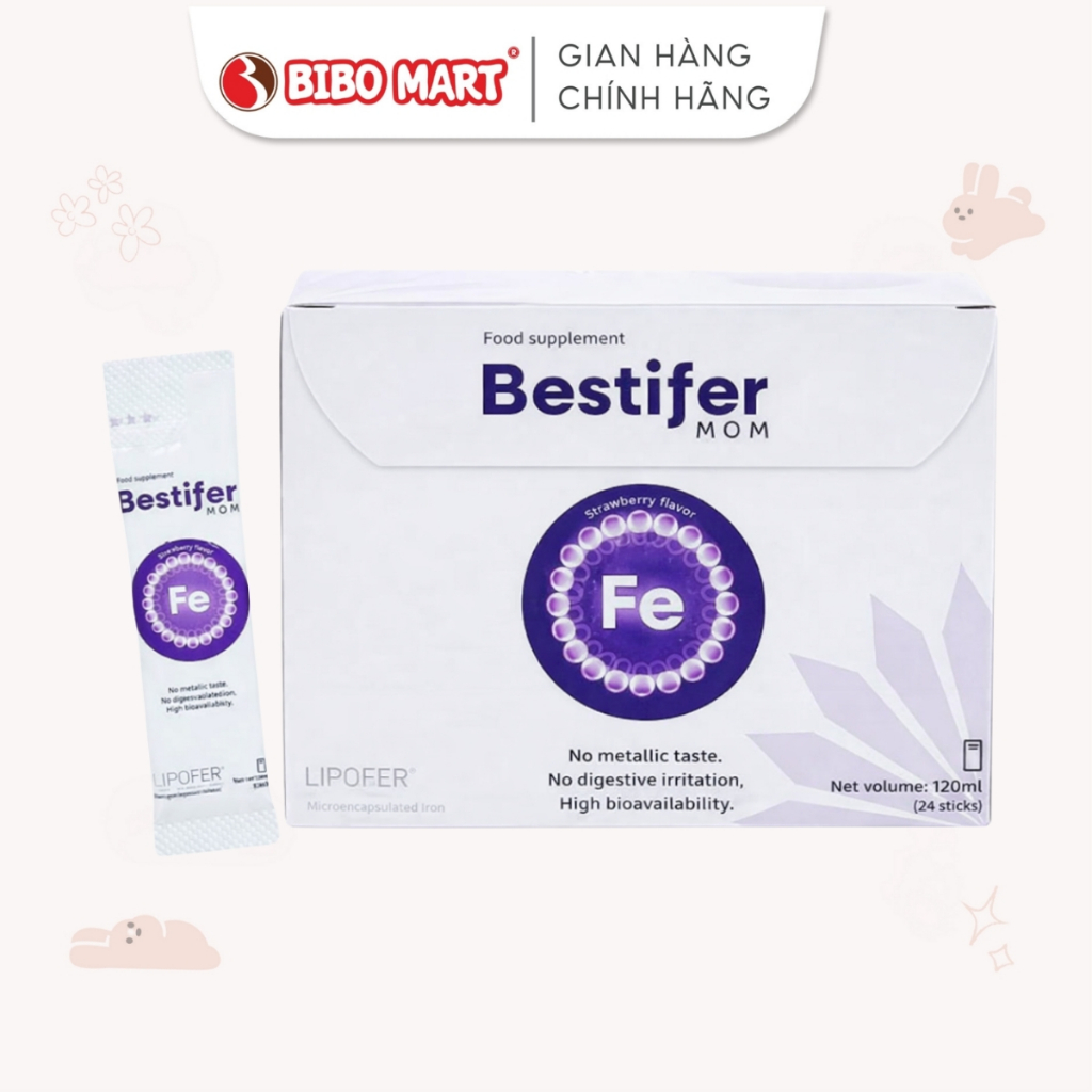 Sắt Bestifer Mom Cho Bà Bầu Dạng Nước 24 Gói x 5ml - Bibomart