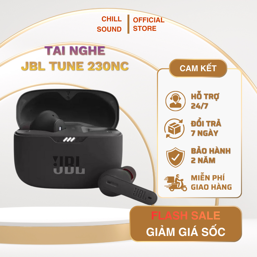 Tai Nghe Bluetooth JBL Tune 230NC TWS- Âm Thanh Siêu Bass- Pin 40H- Bluetooth 5.2- Kháng Nước IPX4. BH 2 Năm