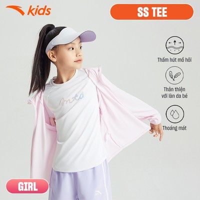 Áo Phông Áo Thun T-Shirt Thể Thao Bé Gái Anta Kids 3624B5102 Thoáng Mát Nhanh Khô