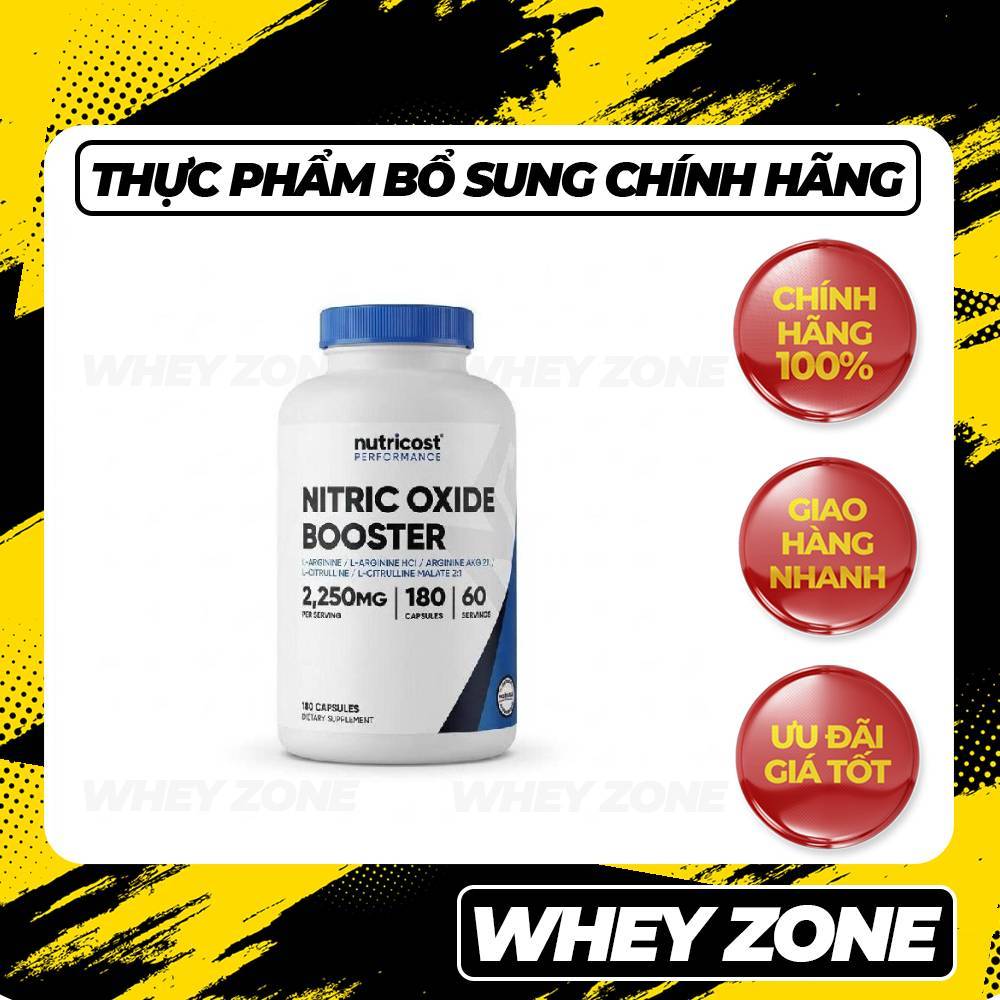 Nitric Oxide Booster Nutricost 180 Viên - Tăng Sức Bền
