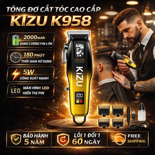 Tông Đơ Cắt Tóc Chuyên Nghiệp KIZU K958 Pin Trâu Lưỡi Sắc Thân Đồng Nguyên Khối Dùng Salon Tại Nhà