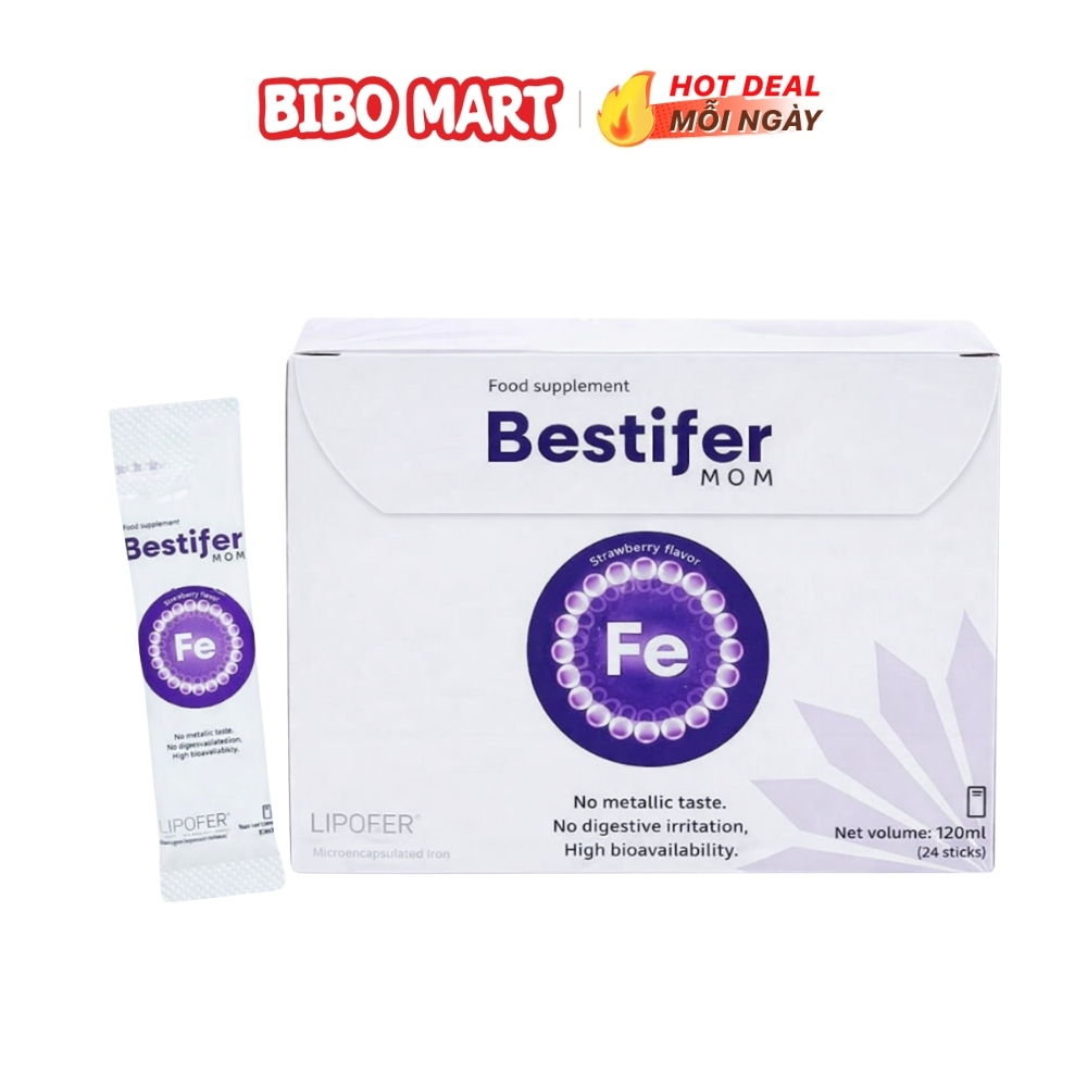 Sắt Bestifer Mom Cho Bà Bầu Dạng Nước 24 Gói x 5ml - Bibomart