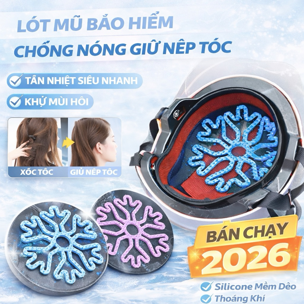 Lót Mũ Bảo Hiểm Silicon Tản Nhiệt – Chống Bí Nóng, Êm Đầu, Giữ Kiểu Tóc
