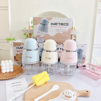 Máy xay cầm tay đa năng KidAndMom Hattiecs cho bé ăn dặm bản nâng cấp 8 lưỡi dao, 11 lưỡi dao