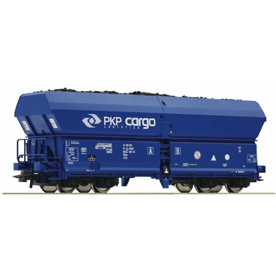 Mô hình xe lửa HO scale / Roco 66194 /Toa xe hàng Hopper, Self-Unloading Hopper Wagons PKP/ 1:87, HO