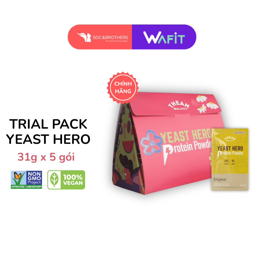 Trial Pack Yeast Hero Protein The An Organics giúp tăng cơ, no lâu, không nóng trong, không lactose 