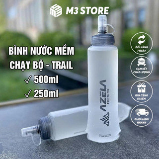 Bình Nước Mềm Chạy Bộ Túi Nước Silicon Chạy Trail Chai Nước Thể Thao Trekking Leo Núi Gấp Gọn Azela