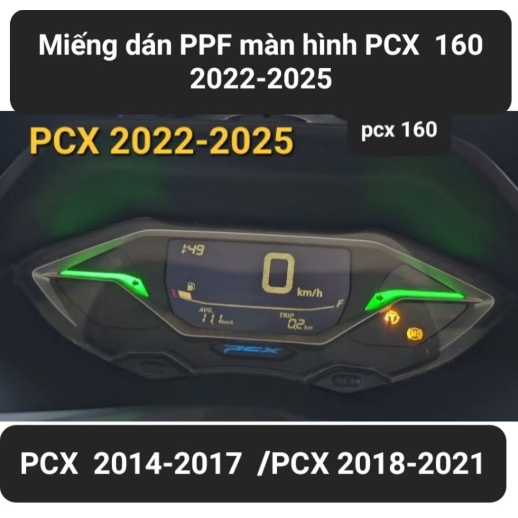Miếng dán PPF xe PCX từ 2014 đến 2025,miếng dán PPF dán bảo vệ mặt đồng hồ xe honda PCX 2014-2025.
