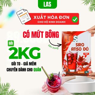 [2KG Sỉ cho quán] Siro atiso đỏ có BÔNG GIÒN, sạch sẽ, pha chế giải khát - Hũ 750g & Gói 2kg | LAS